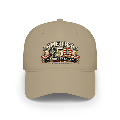 America 250th Anniversary Low Profile Baseball Cap — Patriotic 1776–2026 Celebration Hat